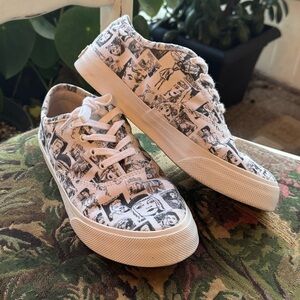 Reformation Black and White Graphic Sneakers